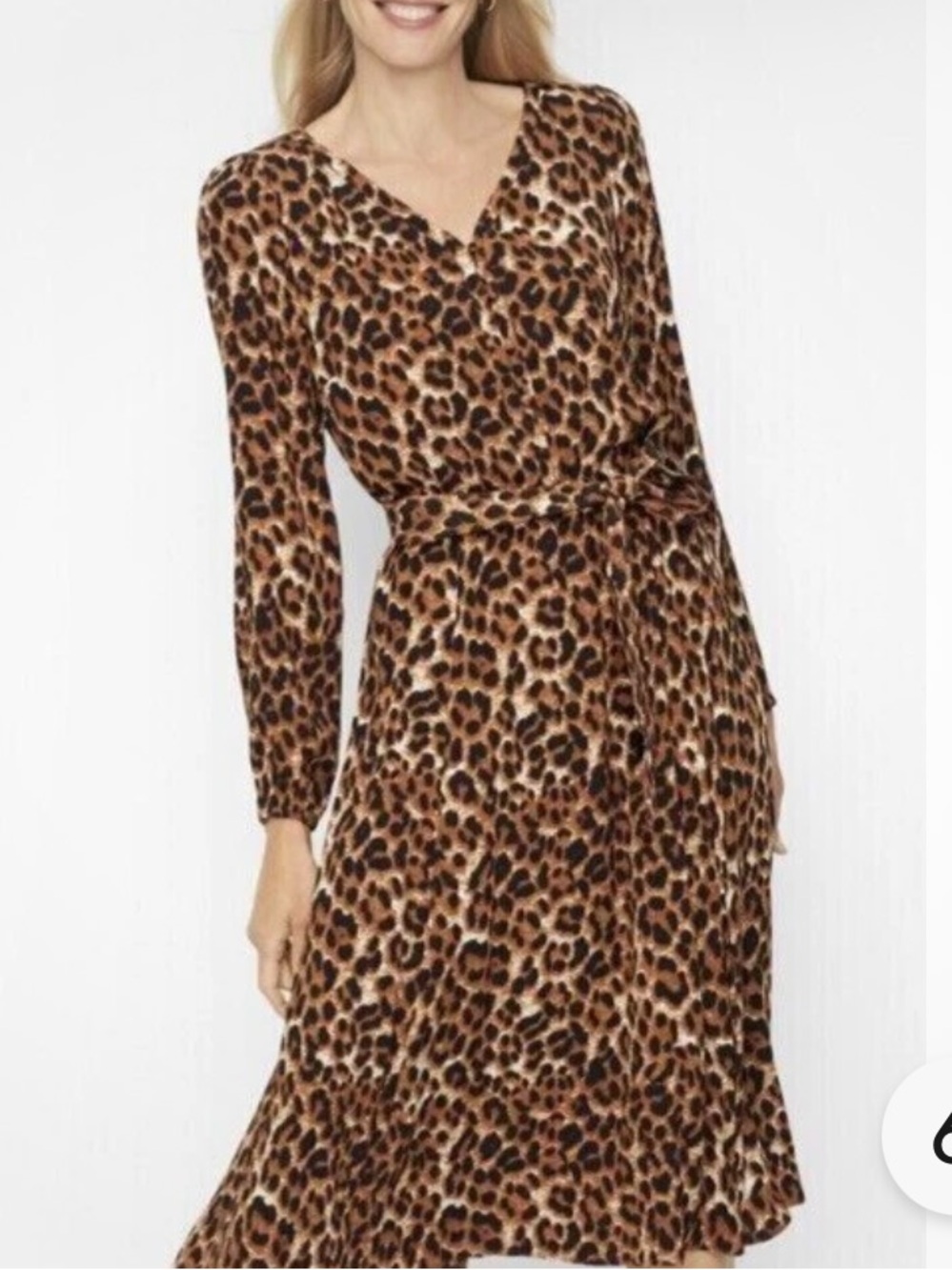 NWT Talbots Leopard  Print Fit And Flare Dress. Size 8